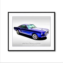 Classic Cars – 1965 Ford Mustang GT350 – Electric Blue – Muscle Car – Print