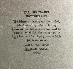 Carl Brandauer Photograph Black and White Landscape 1971 Boulder Colorado