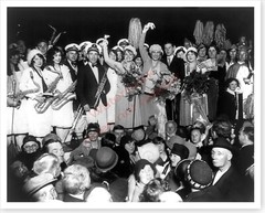 Silver Halide Photo Of Evangelist Aimee Semple McPherson With Friends And Family