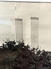 WTC Twin Towers NYC Black & White Photo Print Custom Matted & Framed 19 x 22 #2