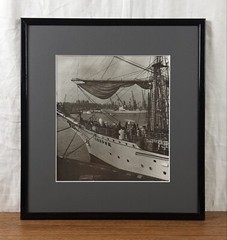 Sailboat «Tovarishch» in Odesa Seaport Photo, Black and White Vintage Photo