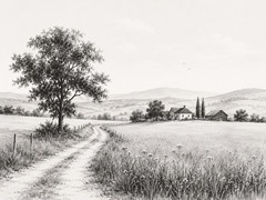 Golden Season — A Monochrome Summer Landscape Digital Download