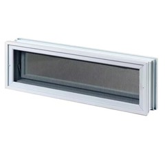 Clearly Secure 24 in x 6 in x 3 in Hopper Vent for Glass Block Windows HV246A