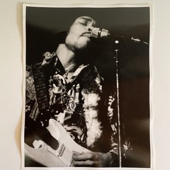 Jimi Hendrix Live Concert Photo 1967 11 x 14” Grant Jacobs Black White Stamped