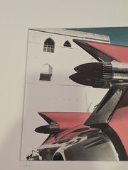 ALLAN I TEGER Hand Painted Photo 82 «Cadillac Tail Fin» signed 23/100 COA Framed