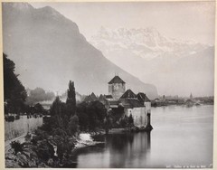 Antique Photograph, ‘Chillon et La Dent du Midi’, Possibly a Photogravure Print