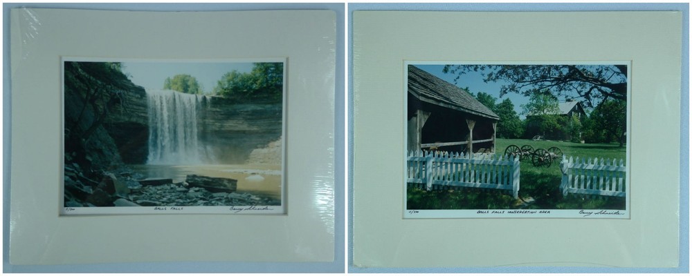 NEW Lot of 2 Barry Schneider Balls Falls Ontario Matted Photographs 14″ x 11″