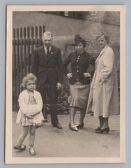Women and Man Watching Defiant Child 1939 – Fashion – Vintage Photo 1930s