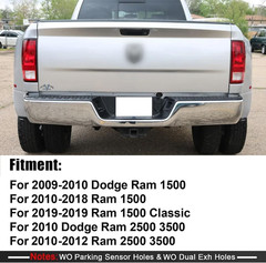 Chrome Rear Step Bumper Fit for 2009-2018 Dodge Ram 1500 for 2010-2012 Ram 2500