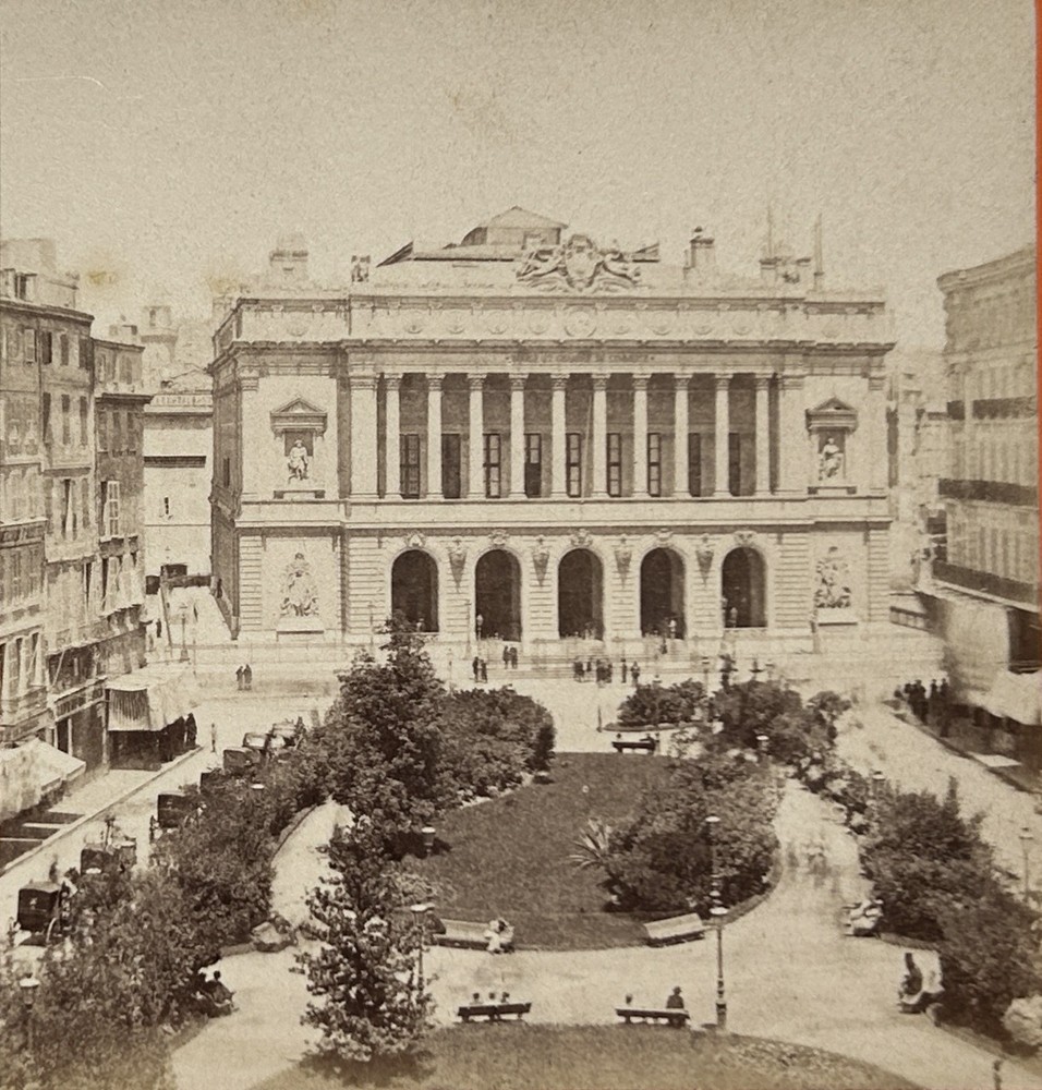 France Marseille La Bourse C1875 Vintage Stereo Album Photo Tirage Original