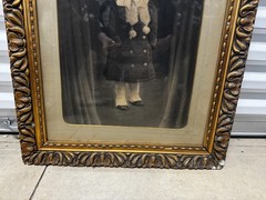 Antique Black/Gold Wooden Framed Little Girls Photograph 21.5 x 25.5