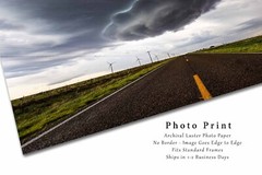 Storm Photography Print – UFO Shaped Wall Cloud Over Highway in New Mexico
