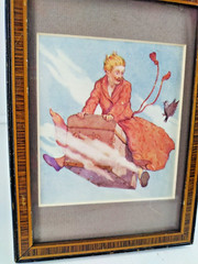 FLYING TRUNK Fairy Tail Book Vtg Framed 5″ X 7″ Picture RARE