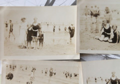 4x Photo 1931 Girl Girl Boy Harbor Beach Boston USA Vintage G2