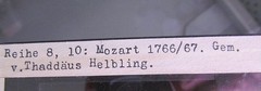 Mozart Wolfgang Amadeus in Salzburg? old glass picture 8.5 x 10 cm