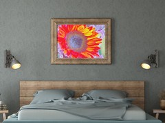 SUNFLOWER, 4×6 » MATTED AND FRAMED PRINT, READY TO HANG, GREAT FOR GIFTGIVING
