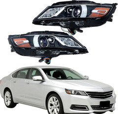 Headlights Assembly Halogen Replacement for Impala 2015-2020 Housing Black Lamp
