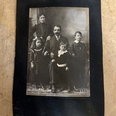 Mounted Antique Black White Family Photograph Photo Victorian Cabinet Card