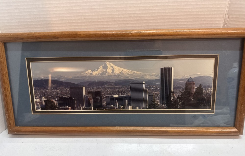 Portland Oregon Skyline Photo By Ron Keebler Mt Hood Twilight Panoramic PNW Art