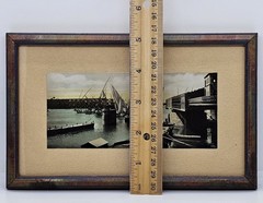 Antique Tinted SILVER GELATIN PHOTOGRAPH, Felucca Boats Kasr El-Nir CAIRO EGYPT