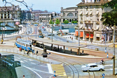 Old Photo Album 1964/65 Switzerland, Technology, Cars Road Traffic, Train, Tram