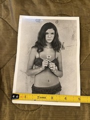 Vintage 1960s Pretty Young Hippie Woman in Bikini w Flower Photo – Sexy Lady
