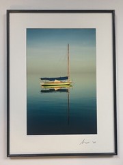 Photograph on Arches Paper of Colorful Boat. Pencil Signed