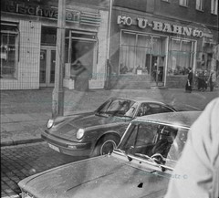Photo ca13x14 GDR Berlin Schönhauser Allee HO subway, butcher shop, Porsche 70s