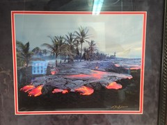 G Brad Lewis Hawaii Lava Flow Volcano Photo Limited Edition 170 Framed 18×22
