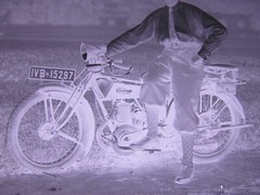 Zündapp Motorcycle Probably around 1920 Historic Large Glass Negative
