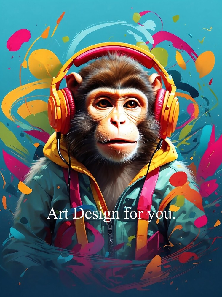 Digital Image Picture Photo Wallpaper Background, Monkey Music