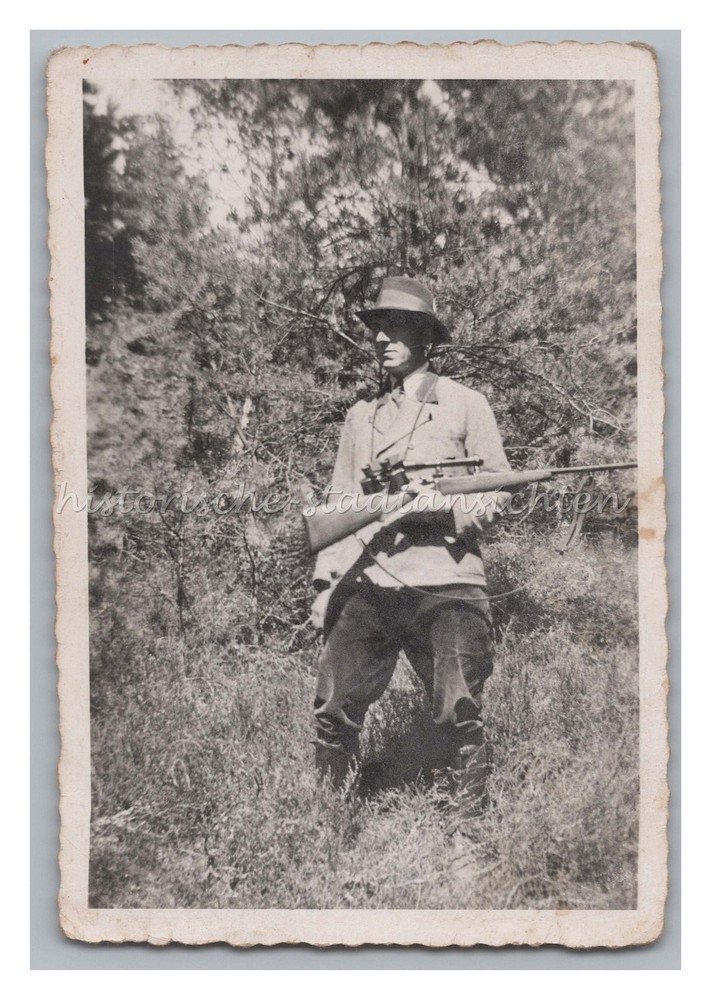 Hunter with Rifle and Fehrnglas – ‘My Dad 1942’ – Vintage Photo 1940s