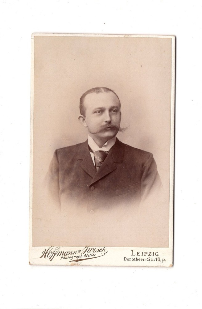 CDV photo portrait of a man with dedication-Leipzig 1893