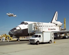 Endeavour with Columbia Ferry Flyby 8″x10″ Photograph Print 8×10