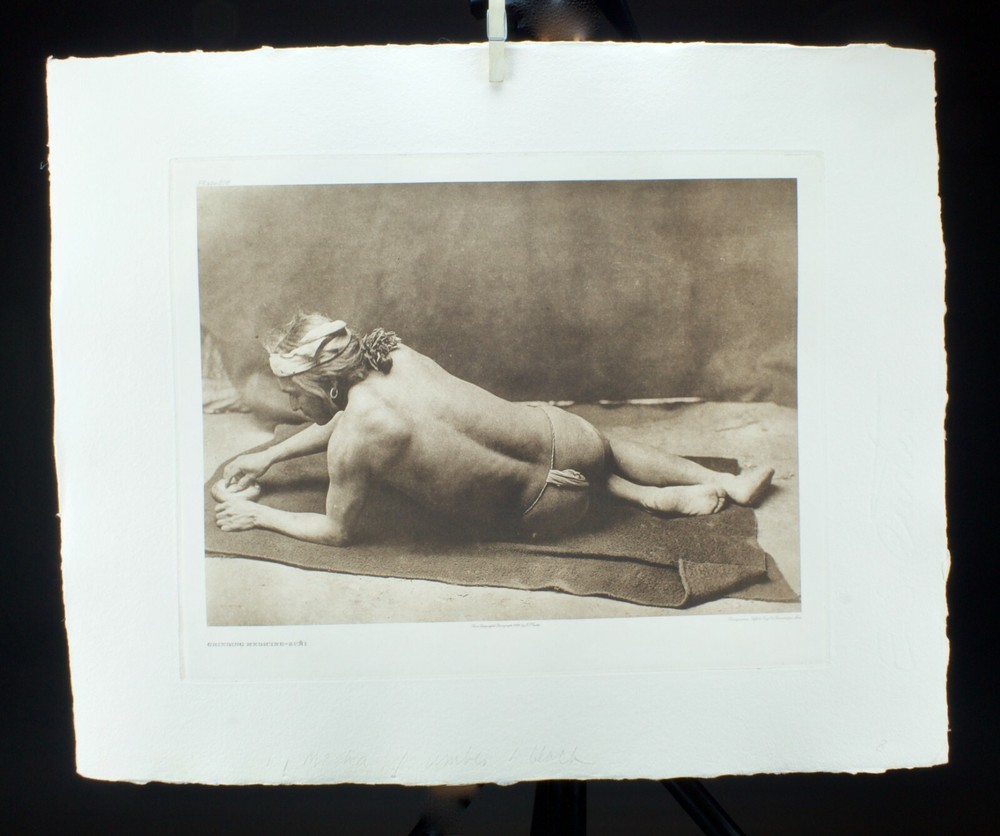 Edward S.Curtis Photogravure Grinding Medicine Zuni Classic Gravure Company