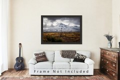 Western Photography Print – Picture of Old Windmill and Snowy Peak in New Mexico