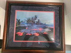 G Brad Lewis Hawaii Lava Flow Volcano Photo Limited Edition 170 Framed 18×22