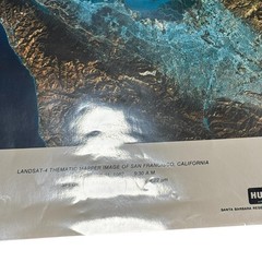Vintage 1982 Landsat San Francisco Satellite Photograph EOSAT Hughes 16×20 Color
