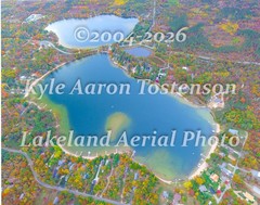 Newton Lake, Wausaukee, Wisc Marinette Co. Overhead Aerial Photo. Frame Optional