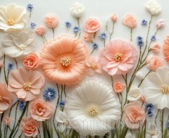 Digital TV Wallpaper Images Instant Download Floral Embroidery Textured Art