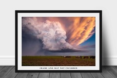 Storm Photography Print – Picture of Supercell Thunderstorm Over Field in Kansas