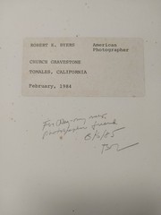 Robert K Byers (1918 – 2021) Signed 1984 Church Gravestone Tomales CA Photograph