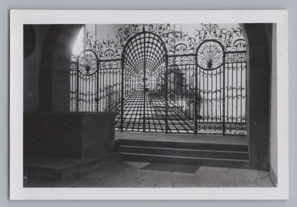 Island of Reichenau Mitterzell Lake Constance – wrought iron gate – old photo