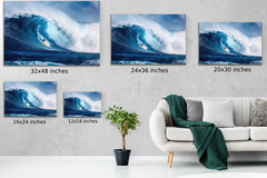 Surfing Photo, Hawaii Beach Surfing, Surfer Image Print, Huge Ocean Waves Beach