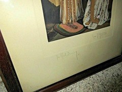 Large Charles Higgins Hand Colored Photo «The Most Becoming» Interior Scene