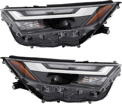 LED, Halogen Headlight Assembly Left+Right Side for 2022-2024 Toyota RAV4 LE/XLE