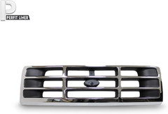 Front Grille Grill Chrome Shell with Black Insert Compatible with Ford 1992-1996