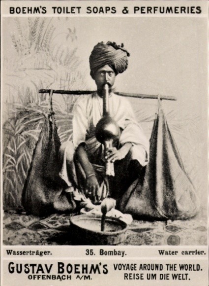 Photo Mumbai Bombay India, Water Carrier, Advertising Boehm’s Toilet Soaps – 11088852