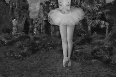 Fine Art B+W Photograph NUDE Ballerina w/ Dagger & Birds Signed Ltd Edition COA
