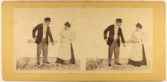 France Couple Scene Life Marital Print Photomechanical Stereo c1900